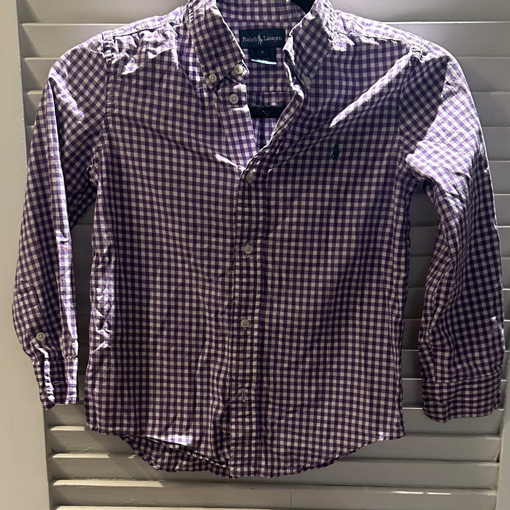 Ralph Lauren Men's Purple Gingham Shirt
